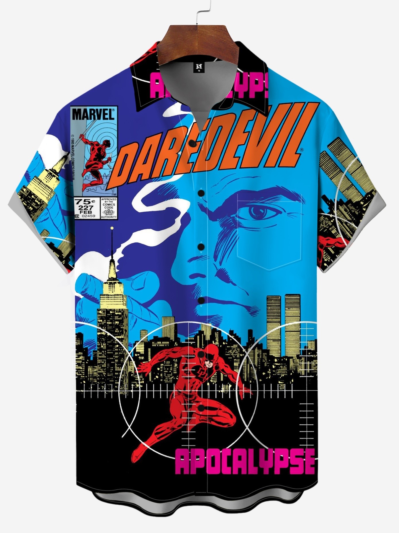 Men's Comic Printed Short Sleeved Shirt 3125